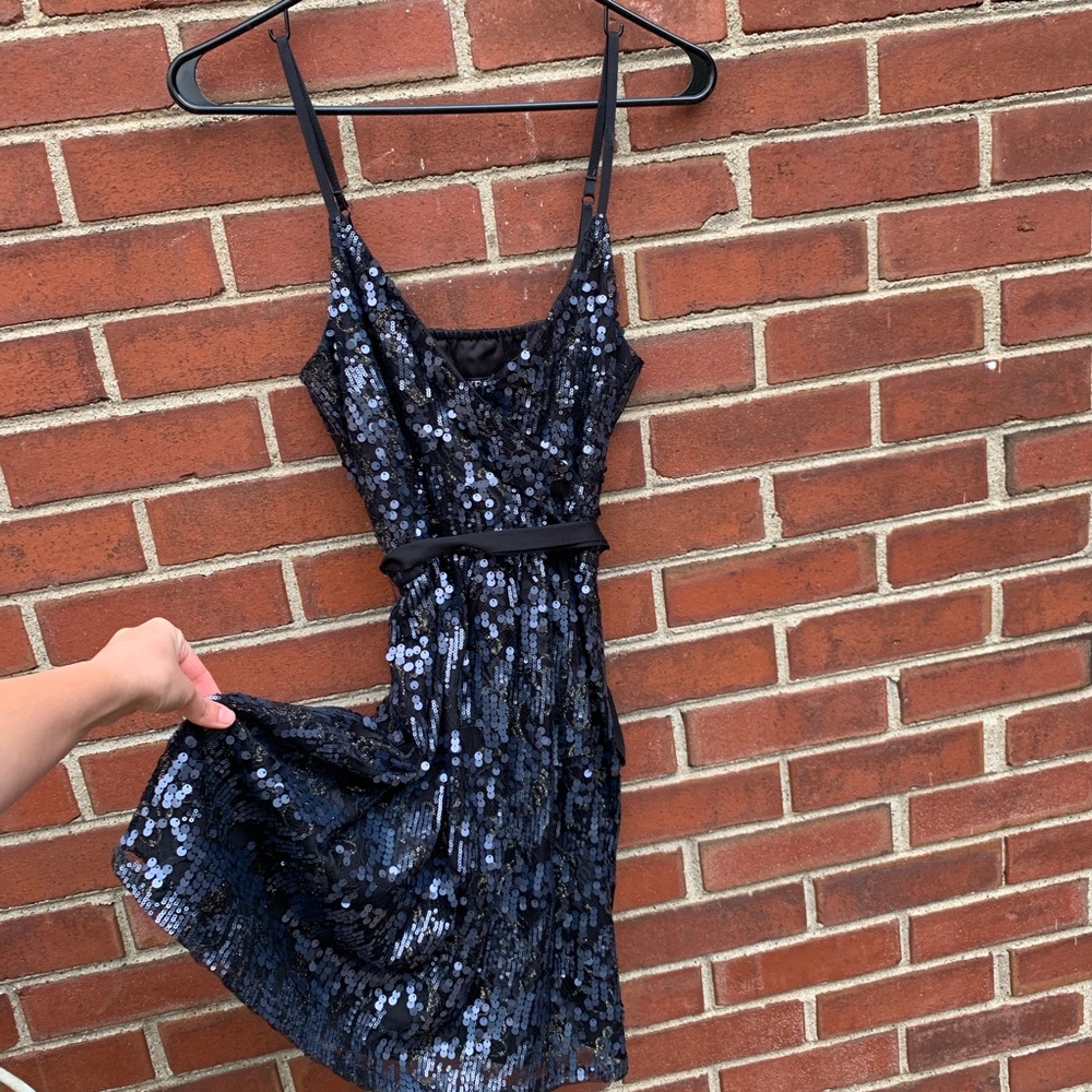 Express Little Black Sequin Dress